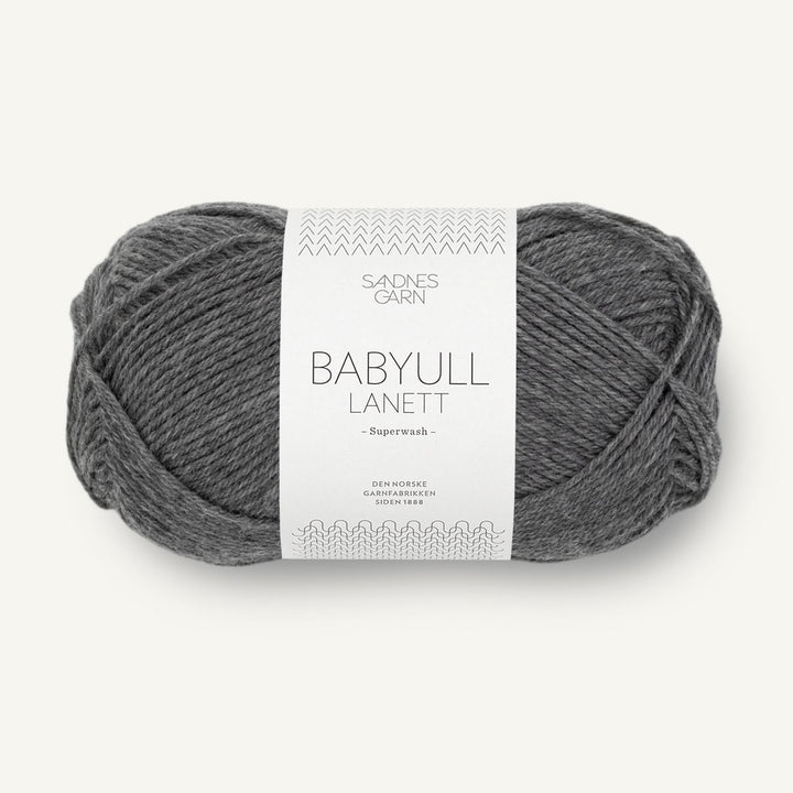 Babyull Lanett 1053 Mørk gråmeleret - Sandnes Garn