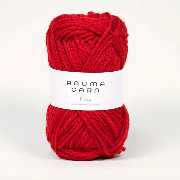 Fivel 02 Mørk rød - Rauma Garn