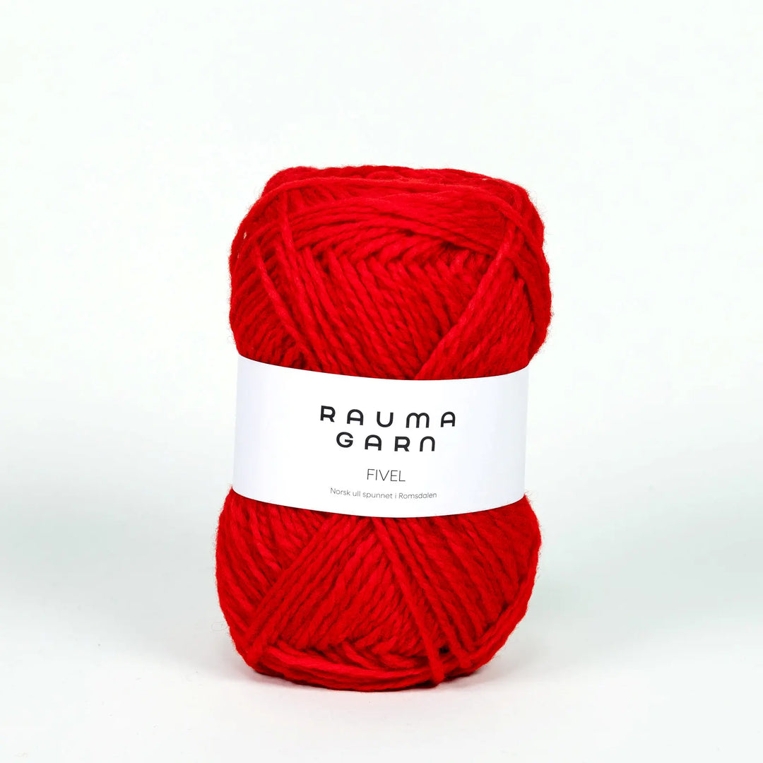 Fivel 124 Skarp rød - Rauma Garn