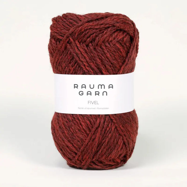 Fivel 401 Rødmeleret - Rauma Garn