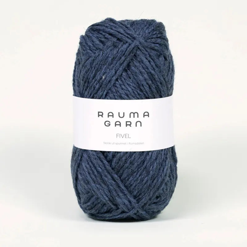 Fivel 402 Mørk petrolmeleret - Rauma Garn
