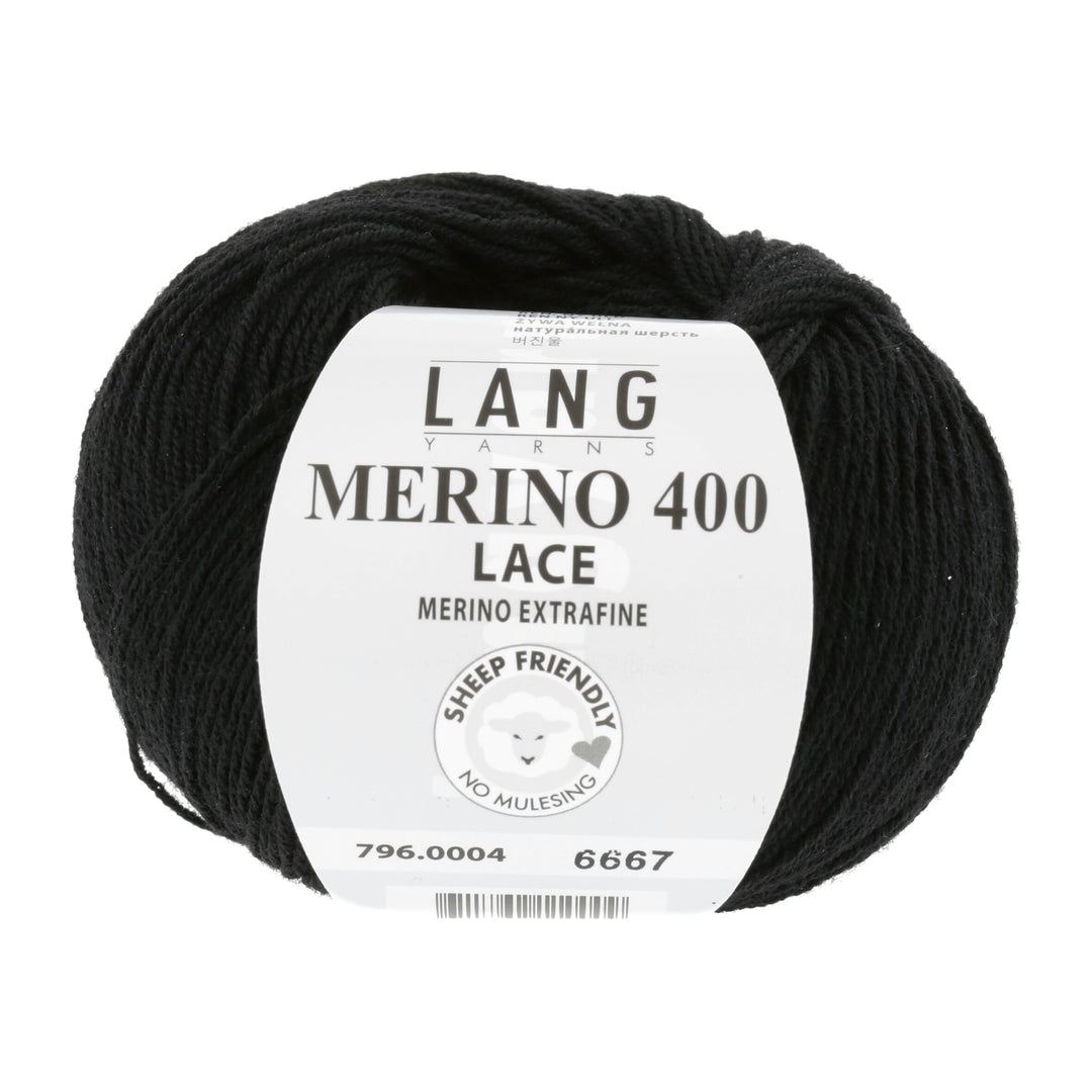 Merino 400 Lace 04 Sort - Lang Yarns Garn