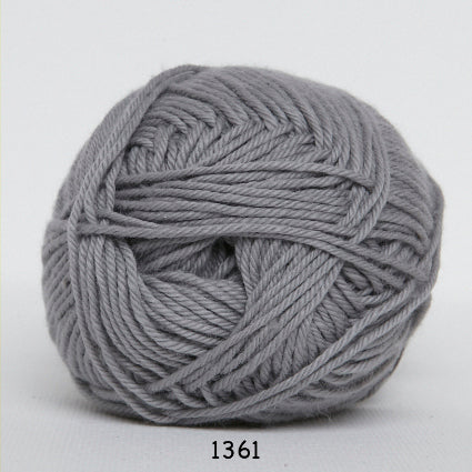 Cotton nr. 8 1361 Grå - Bomuld fra Hjertegarn