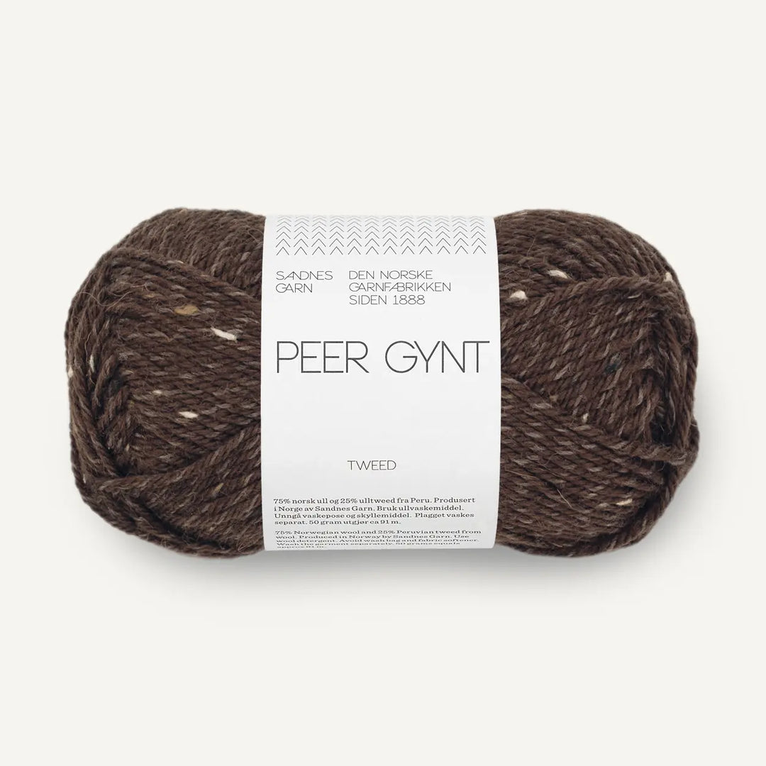 Peer Gynt 3085 Mørk Brun Natur Tweed - Sandnes Garn