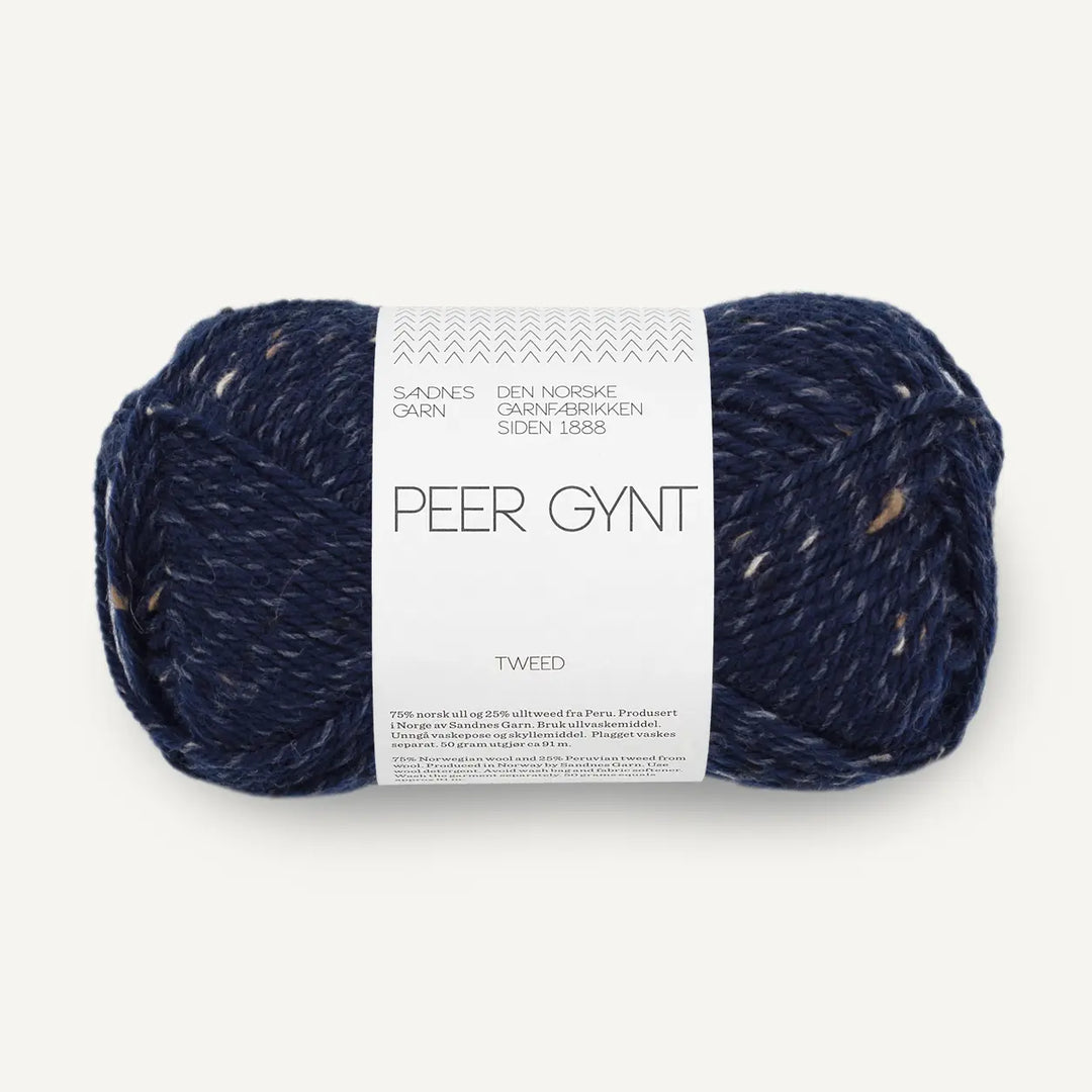 Peer Gynt 5585 Marineblå Natur Tweed - Sandnes Garn