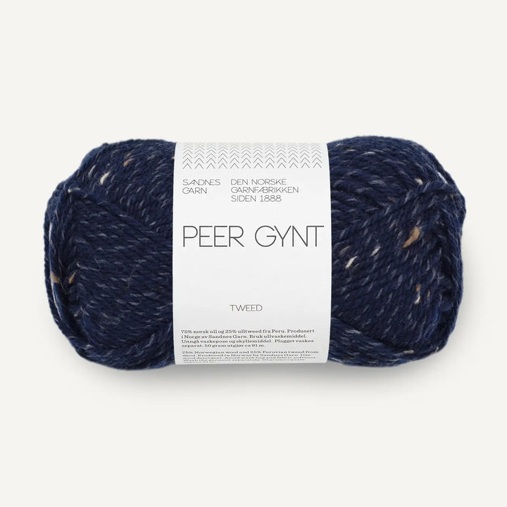 Peer Gynt 5585 Marineblå Natur Tweed - Sandnes Garn