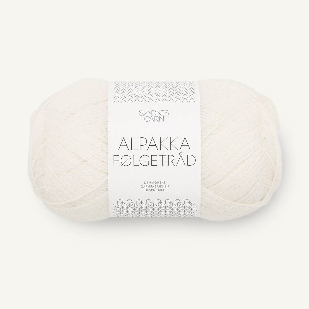 Alpakka Følgetråd 1002 Hvid - Sandnes Garn