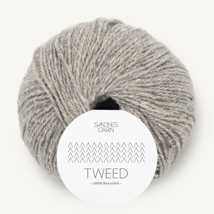 Tweed Recycled 1085 Lys grå - Sandnes Garn