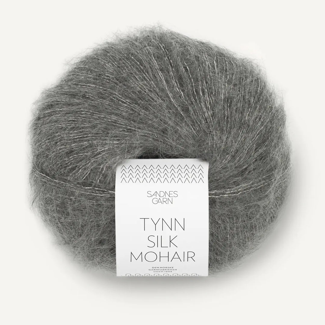 Tynn Silk Mohair 1053 Mørk gråmeleret - Sandnes Garn