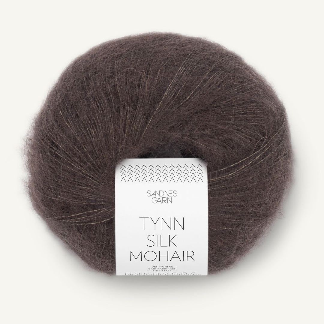 Tynn Silk Mohair 3880 Mørk chokolade - Sandnes Garn