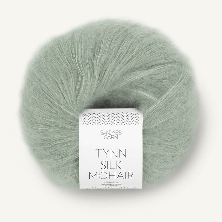 Tynn Silk Mohair 8521 Støvet lys grøn