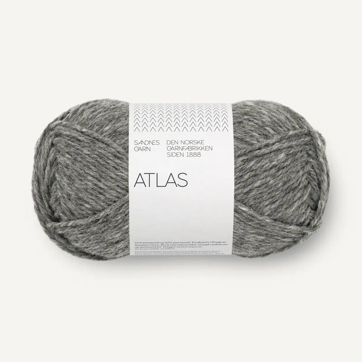 Atlas 1055 Mørk Gråmeleret - Sandnes Garn