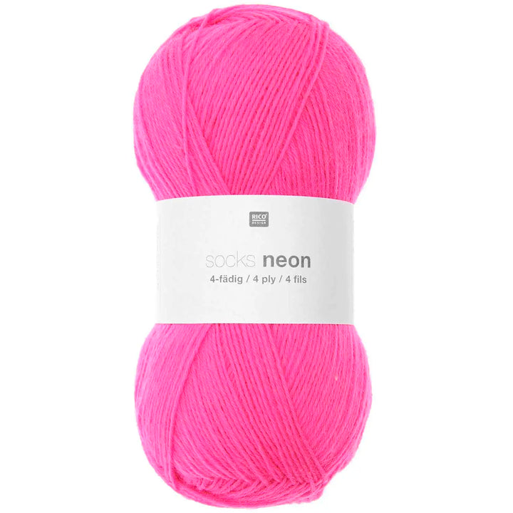 Socks Neon 02 Pink - Rico Design Garn