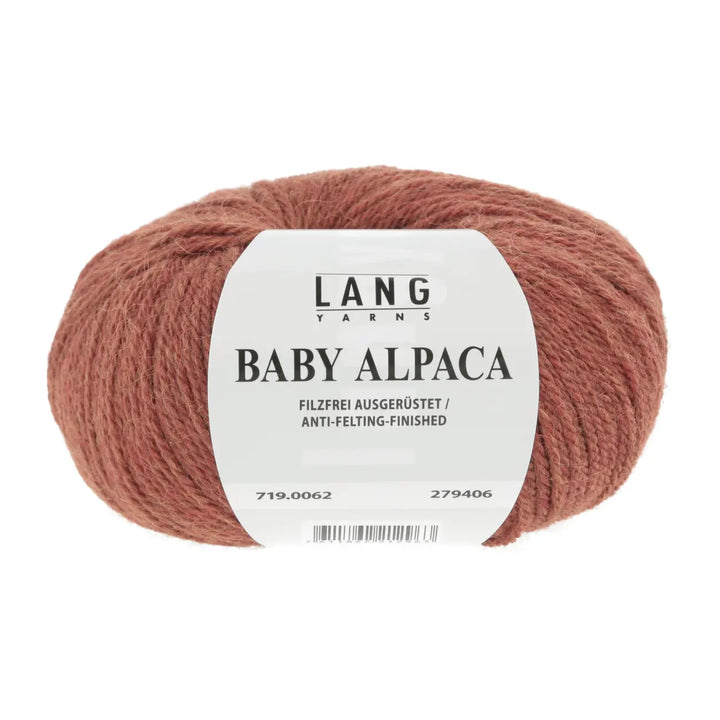 Baby Alpaca 62 Rødbrunmeleret - Lang Yarns Garn