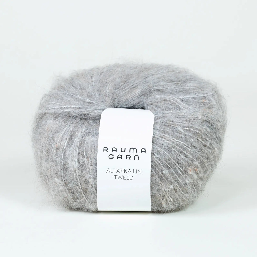 Alpakka Lin 16066 Tweed Varm Grå - Rauma Garn