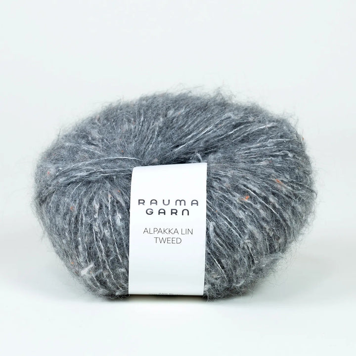 Alpakka Lin 21266 Tweed Mørk Grå - Rauma Garn