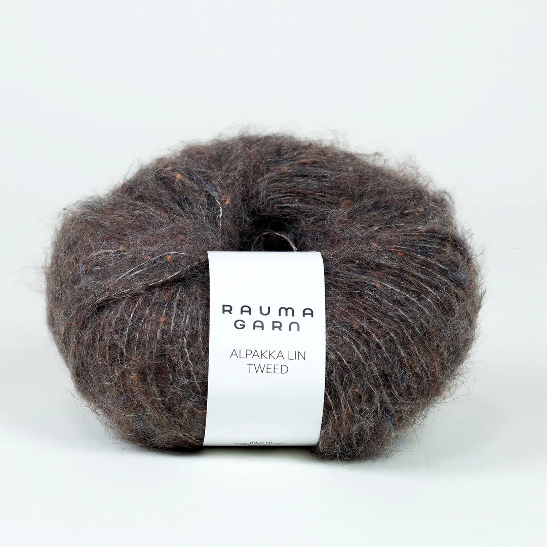 Alpakka Lin 21798 Tweed Mørk Brun - Rauma Garn