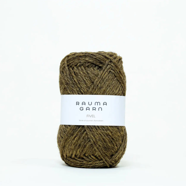 Fivel 429 Mosegrøn meleret - Rauma Garn