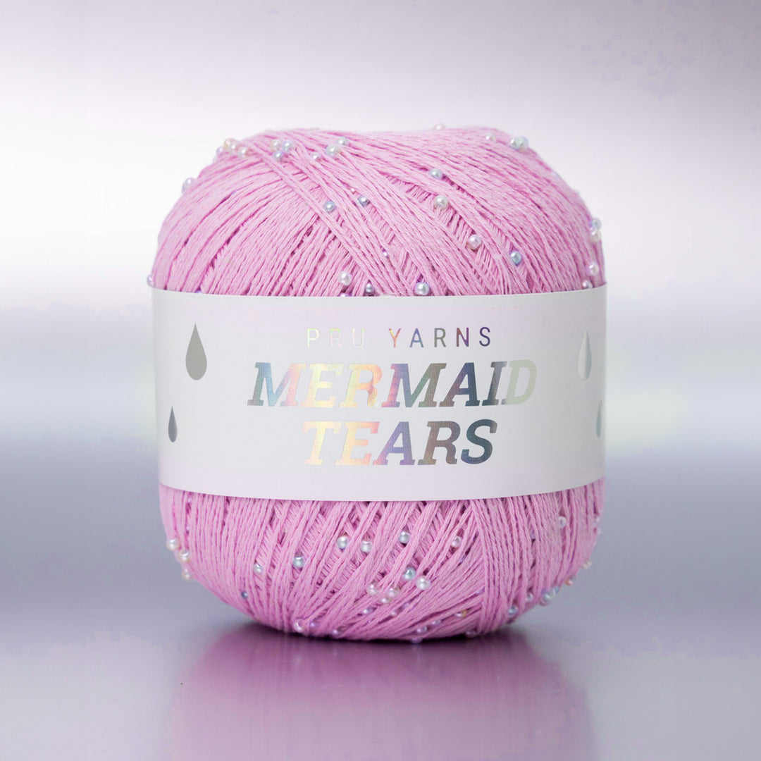 Mermaid Tears - Lyserød - Effektgarn med perler fra PRU Yarns
