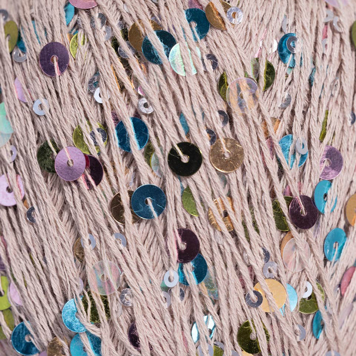 Unicorn Tears - Beige - Effektgarn med pailletter fra PRU Yarns