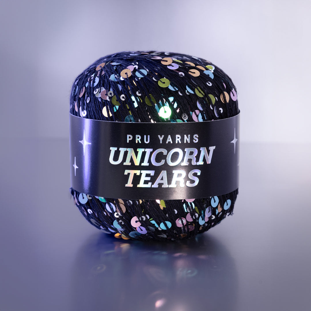 Unicorn Tears - Sort - Effektgarn med pailletter fra PRU Yarns