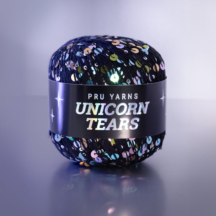 Unicorn Tears - Sort - Effektgarn med pailletter fra PRU Yarns