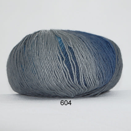 Long Colors 604 Grå/Mørkeblå - Hjertegarn