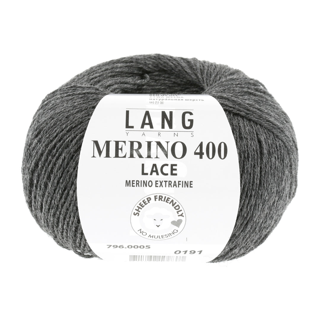 Merino 400 Lace 05 Mørk grå - Lang Yarns Garn