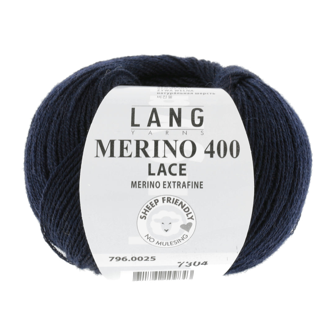 Merino 400 Lace 25 Mørk blå - Lang Yarns Garn