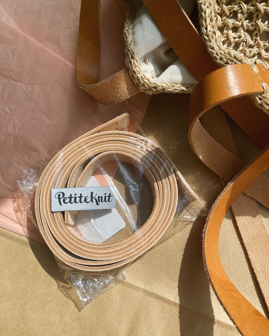 PetiteKnit - Læderstropper til French Market Bag - Natur